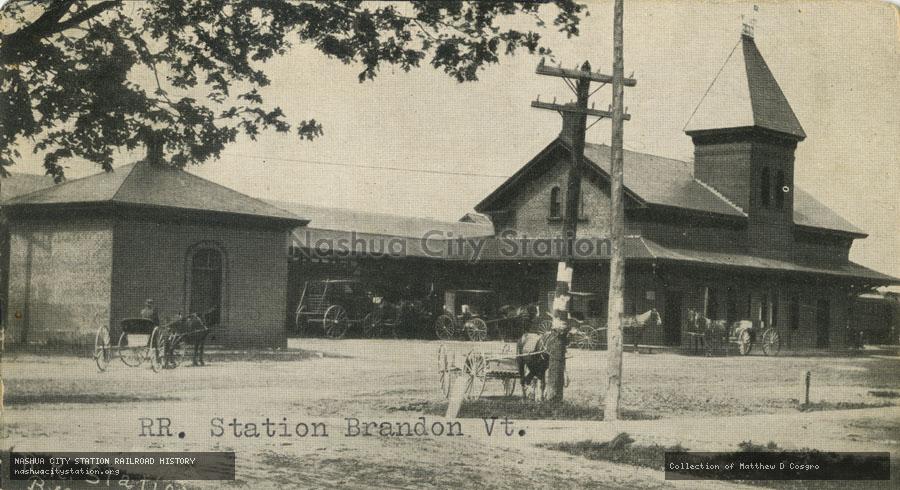 Postcard: Railroad Station, Brandon, Vermont